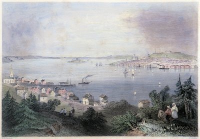 ハリファックスの眺め - ウィリアム・ヘンリ・バーレット編「カナダの風景」よりジョージ・バーチュー 作： William Henry Bartlett
