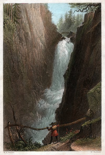 アールの滝。(エングレーヴィング、1850年頃) 作： William Henry Bartlett