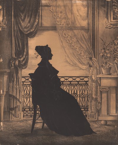 窓の前の女性の肖像」1860年以前 作： William Henry Brown