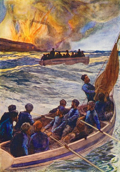 氷の世界、あるいはイルカ号の捕鯨クルーズのイラスト（カラーリトグラフ） 作： William Henry Charles Groome