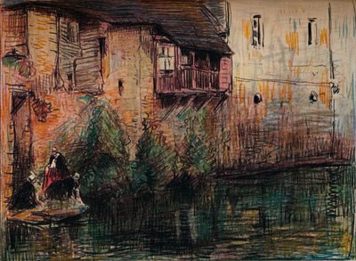 運河シーン、カンペレ、c1907。 作： William Henry Charlton