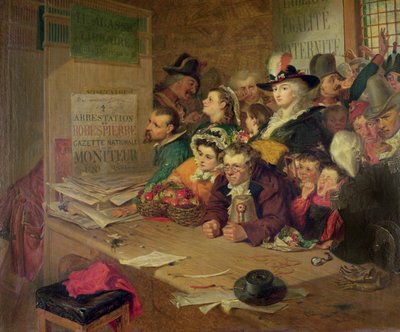1794年、1866年のロベスピエール逮捕のニュース（1758-94）を待つ 作： William Henry Fisk