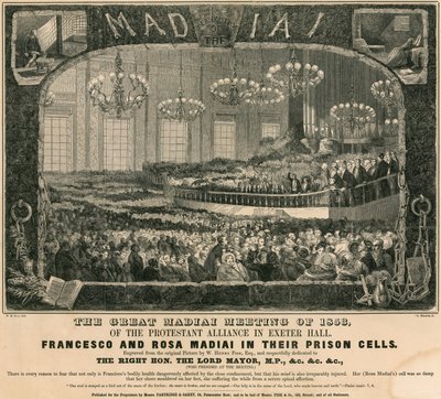 ロンドンのエクセターホールでのプロテスタント同盟の1853年の偉大なマディアイ会議 作： William Henry Fisk
