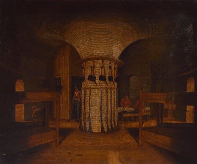 おそらくマーテロ塔にある兵舎の部屋の内部、1812年頃（キャンバスに油彩） 作： William Henry Ford