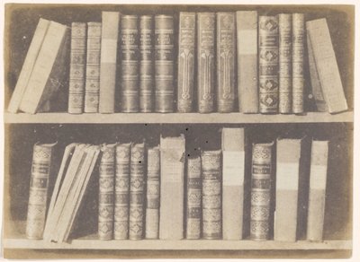 ライブラリーのシーン、Pencil of Nature のプレート VIII 作： William Henry Fox Talbot