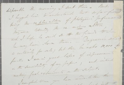 ウィリアムヘンリーフォックスタルボットからジェームズデイビッドフォーブスへの署名入り手紙、1839年 作： William Henry Fox Talbot
