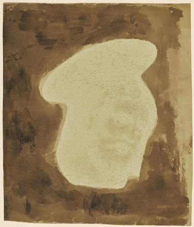 [ガラスに描かれたキリストの頭部]。 作： William Henry Fox Talbot