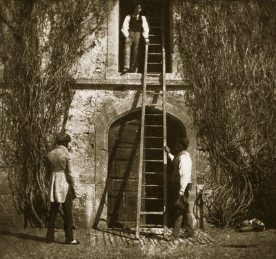 はしご、1844年4月（カロタイプネガからの塩紙印刷） 作： William Henry Fox Talbot
