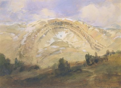 褶曲した地層、地質学的には大アーチ、コロラド州、1874年。 作： William Henry Holmes
