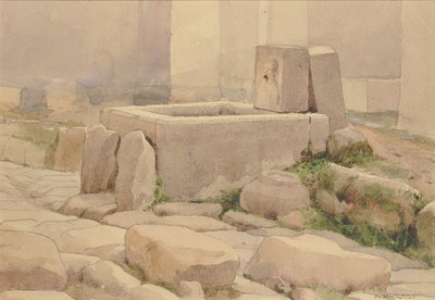 ポンペイの泉水と馬の桶、1880年。 作： William Henry Holmes