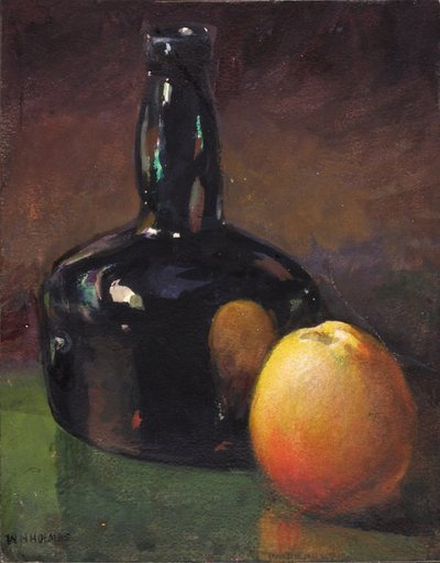 静物--リンゴとボトル 作： William Henry Holmes