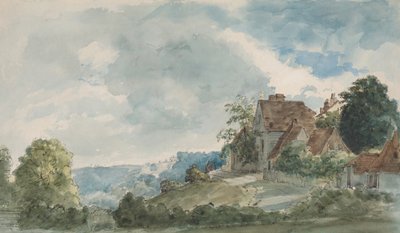 広大な風景の中のコテージ、1820年代後半。 作： William Henry Hunt