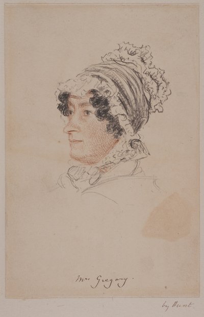 ミセス・ハンナ・グレゴリー（赤とグレーのチョーク、紙 作： William Henry Hunt