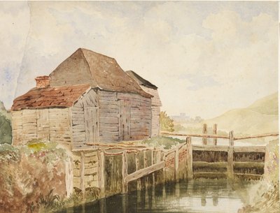 オールドミルとロックゲート（セントキャサリン）、c.1820-40 作： William Henry Hunt