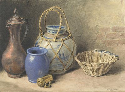 ジンジャージャーのある静物、c.1825（紙のグラファイトの上にトイレ） 作： William Henry Hunt