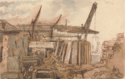 ウォータールー橋の建設 作： William Henry Hunt