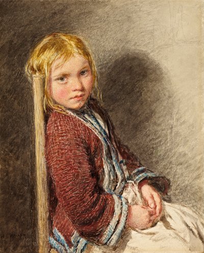 恥ずかしがり屋のシッター、1840年頃 作： William Henry Hunt