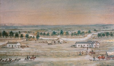 1845年のホイットマン・ミッション（カラーリトグラフ 作： William Henry Jackson