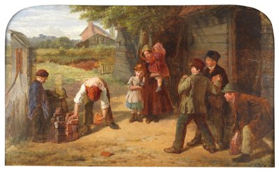 村のゲーム、1860 作： William Henry Knight