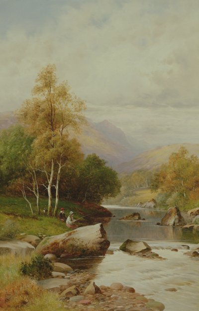 ウェールズのフェスティニオグバレーの静かなスポット、1909年 作： William Henry Mander