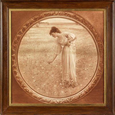 花の野原（セピア色で印刷された写真の複製） 作： William Henry Margetson