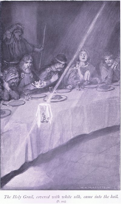 白い絹で覆われた聖杯が廊下に入った 作： William Henry Margetson