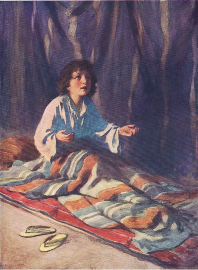 聖書絵本の子供サミュエル、トーマスネルソン発行、1950年頃 作： William Henry Margetson