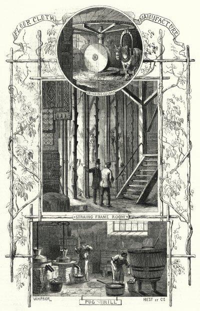 フロアクロス製造（彫刻 作： William Henry Pike
