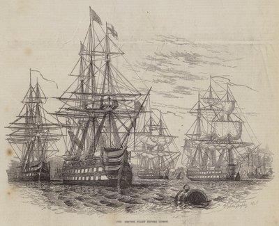 リスボン前のイギリス艦隊 作： William Henry Pike