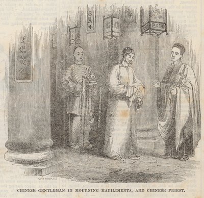 中国の紳士、喪服と中国の司祭 作： William Henry Prior