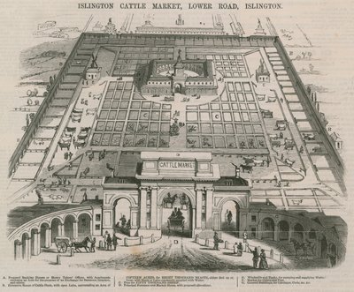イズリントン牛市場、ローワーロード、イズリントン、ロンドン 作： William Henry Prior