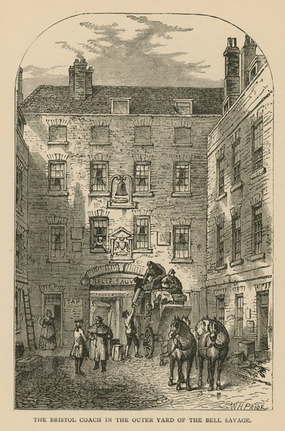 ロンドンのベルサベージの外庭にあるブリストルコーチ 作： William Henry Prior