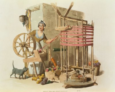 アーティストによって刻まれた女性のウールスカイナー、1808年（アクアチント） 作： William Henry Pyne