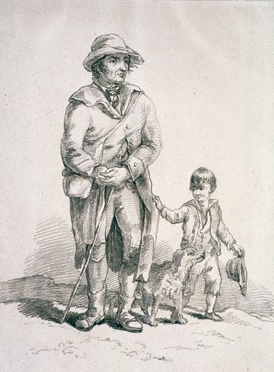犬と少年を連れた田舎者《プロヴィンスタイル・キャラクター》1813年 作： William Henry Pyne