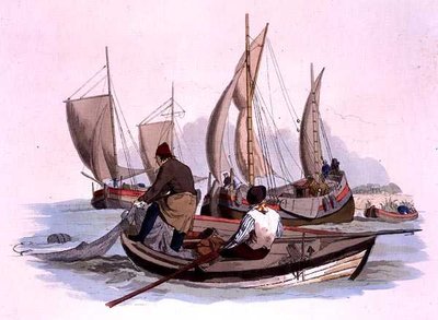 イギリスの漁師（ウィリアム・ミラー著「Costume of Great Britain」より 作： William Henry Pyne