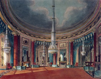 1818年に発行されたパインロイヤルレジデンスのカールトンハウス、サーキュラールーム 作： William Henry Pyne