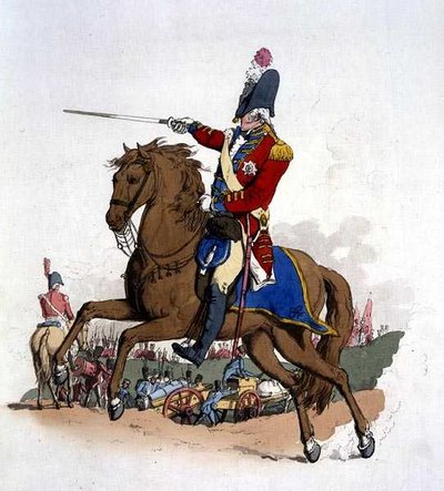 馬上の将校（ウィリアム・ミラー著「Costume of Great Britain」より 作： William Henry Pyne