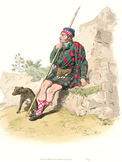 ハイランドシェパード、1805年にウィリアムミラーから出版された「イギリスの衣装」より 作： William Henry Pyne