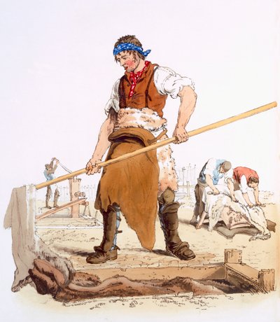 レザードレッサー、1805年にウィリアムミラーが発行した「イギリスの衣装」から 作： William Henry Pyne