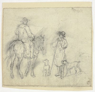 犬と馬に乗った男 作： William Henry Pyne