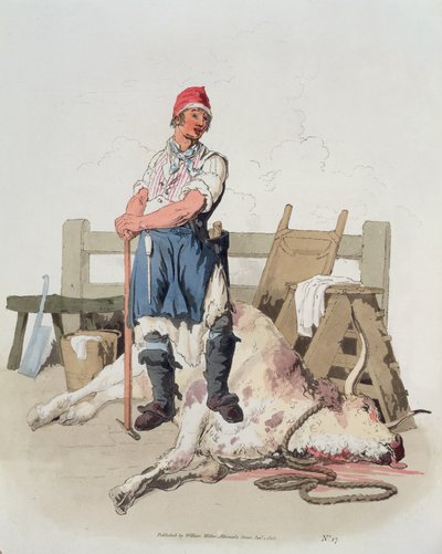 虐殺者、「イギリスのコスチューム」から、ウィリアムミラーによって発行、1805 作： William Henry Pyne