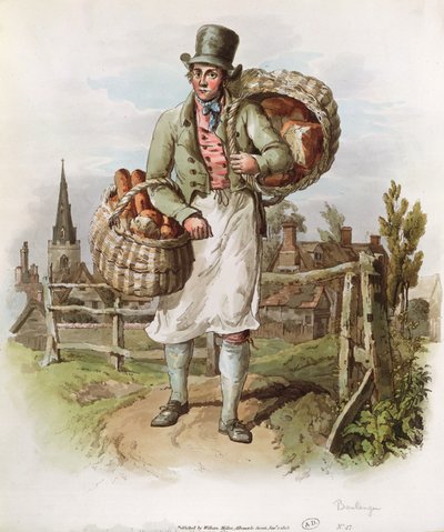 ベイカー、「イギリスのコスチューム」のイラスト、1804-08、ロンドン、ウィリアムミラー発行（アクアチント） 作： William Henry Pyne