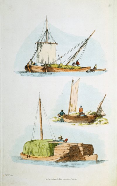 1814年の伝統的なノーフォークボート 作： William Henry Pyne