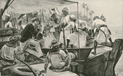 アラブの奴隷船をオーバーホールする英国海軍士官（リトグラフ 作： William Heysham (after) Overend