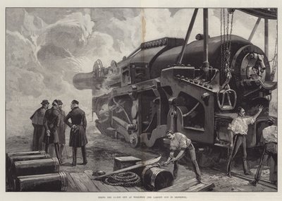 ウーリッチで111トン砲を発射する 作： William Heysham Overend