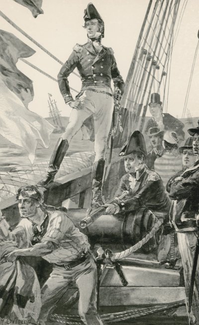 コクラン卿はフランス艦隊を攻撃する支援を合図 作： William Heysham Overend