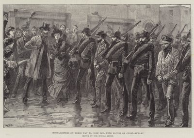 護衛の護衛とコーク刑務所に向かう途中のムーンライター 作： William Heysham Overend