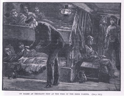 アイルランドの飢饉AD 1846の時に移民船に乗っていた 作： William Heysham Overend