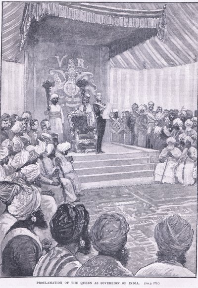インドの主権者としての女王の宣言1858 AD 作： William Heysham Overend