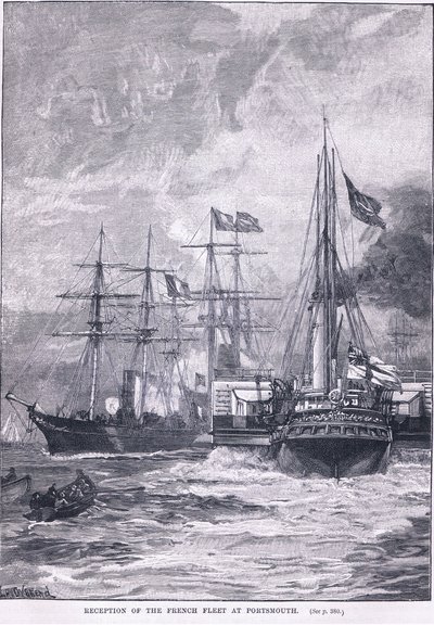 1865 ADのポーツマスでのフランス艦隊のレセプション 作： William Heysham Overend